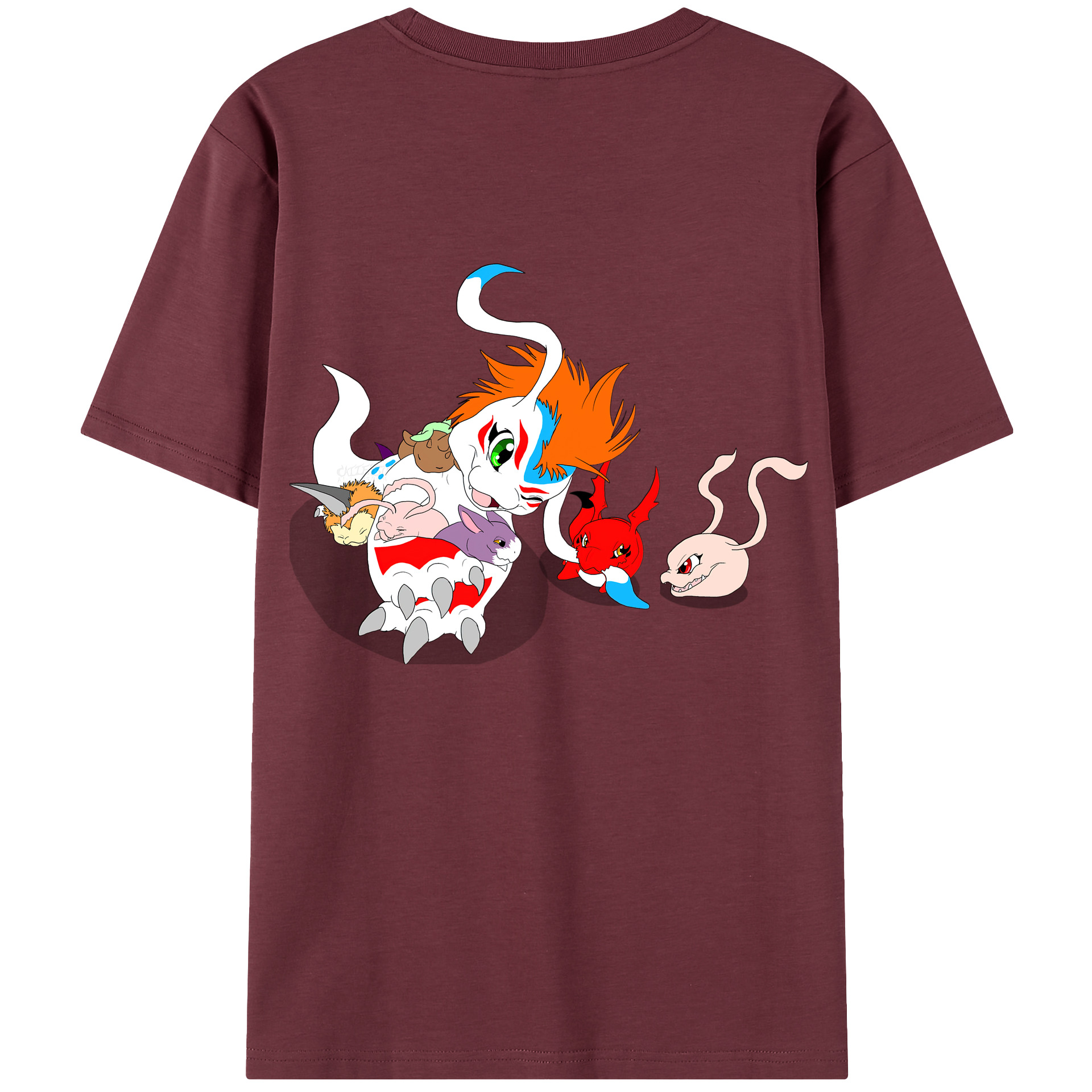 （画像用） Digimon デジタルモンスター/デジモン 綿100％半袖Tシャツ（背面プリント）